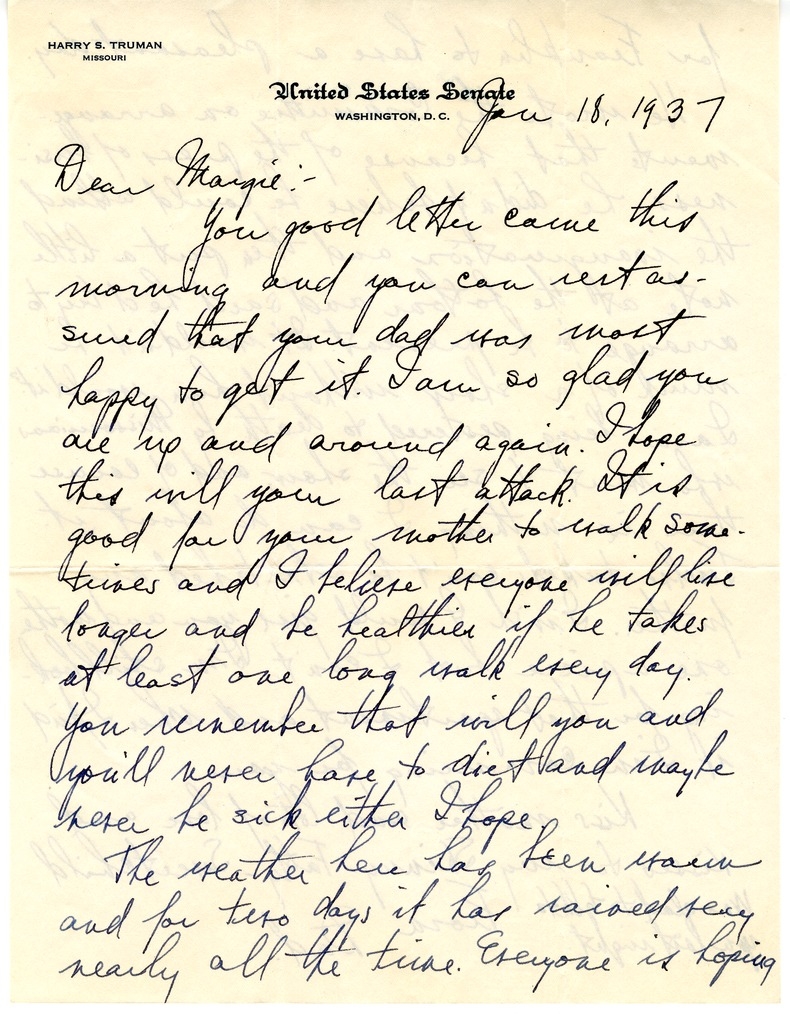 Letter from Harry S. Truman to Margaret Truman