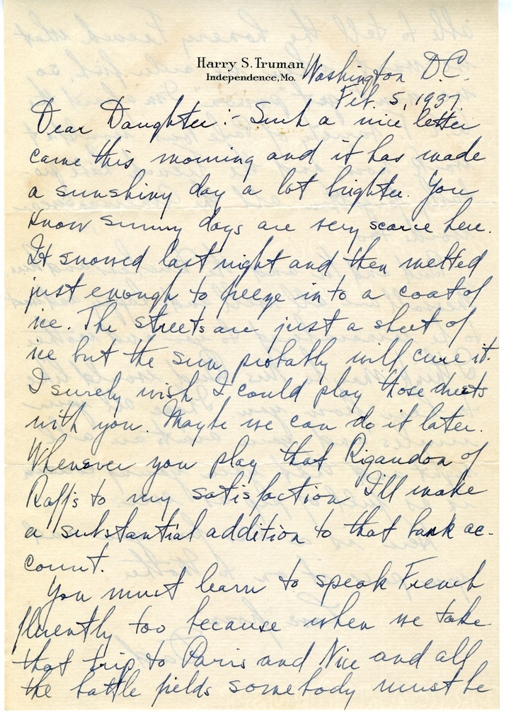 Letter from Harry S. Truman to Margaret Truman
