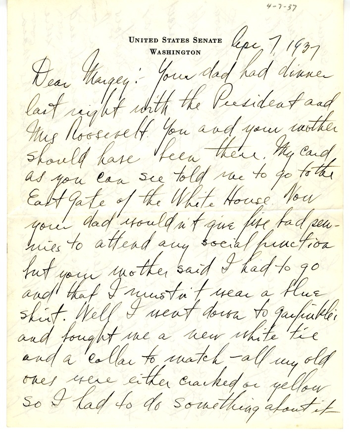 Letter from Harry S. Truman to Margaret Truman