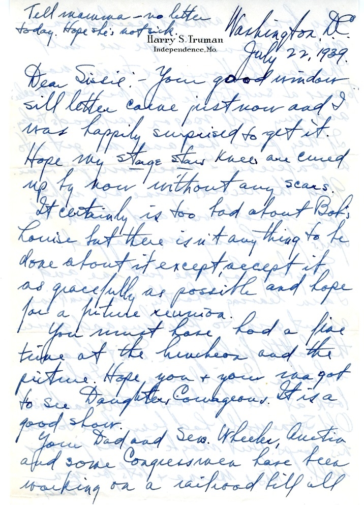 Letter from Harry S. Truman to Margaret Truman