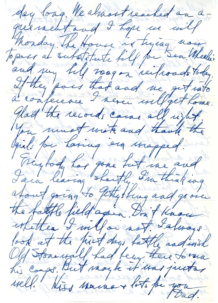 Letter from Harry S. Truman to Margaret Truman