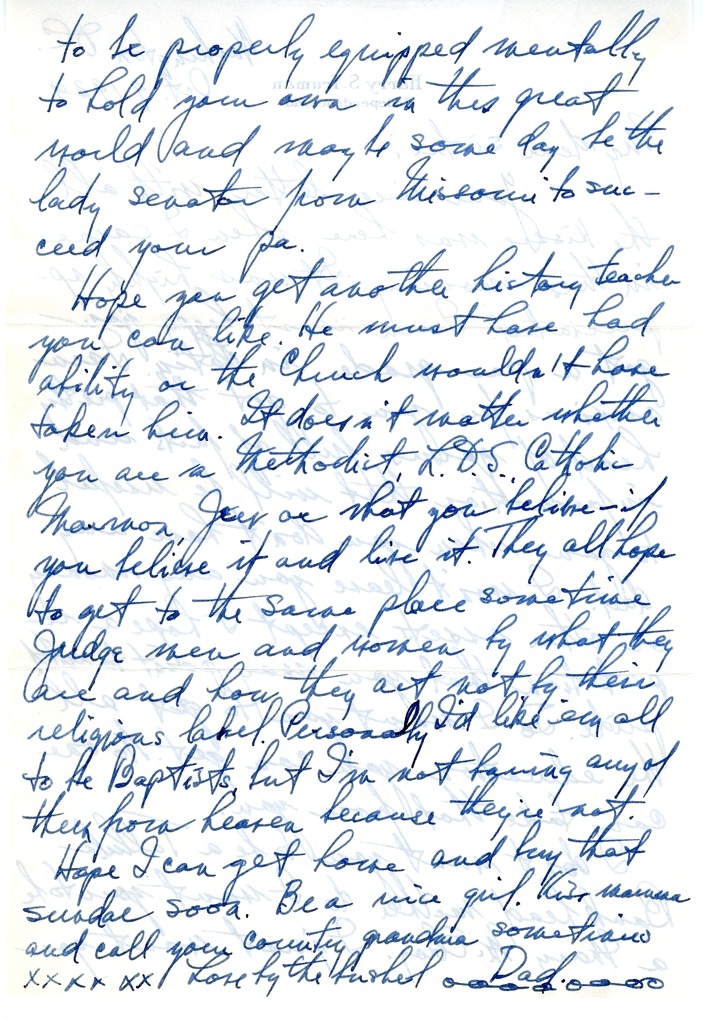 Letter from Harry S. Truman to Margaret Truman