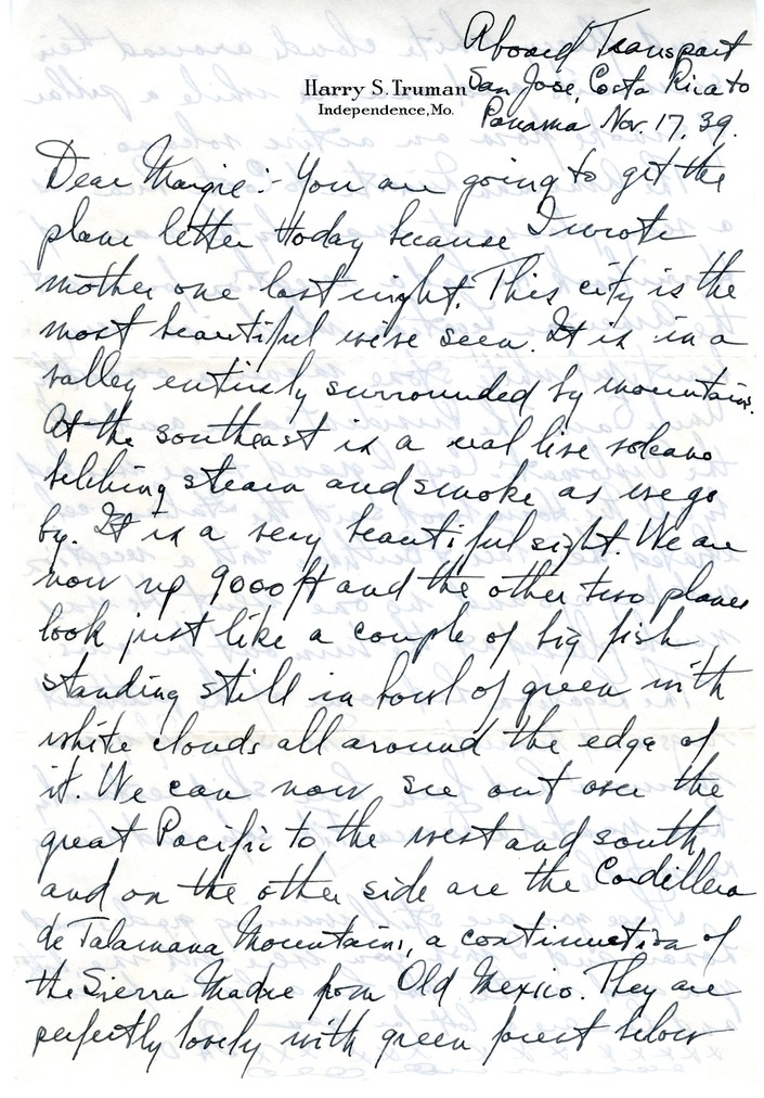 Letter from Harry S. Truman to Margaret Truman