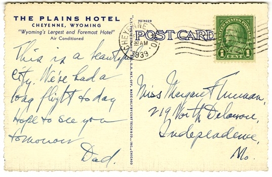 Postcard from Harry S. Truman to Margaret Truman