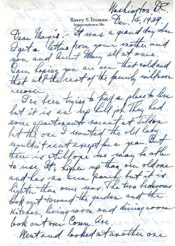 Letter from Harry S. Truman to Margaret Truman