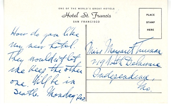 Letter from Harry S. Truman to Margaret Truman