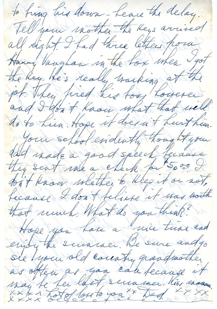 Letter from Harry S. Truman to Margaret Truman