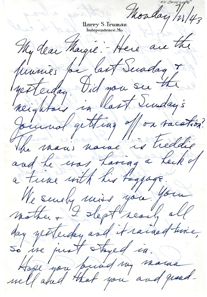 Letter from Harry S. Truman to Margaret Truman