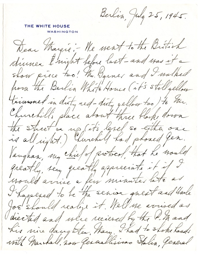 Letter from Harry S. Truman to Margaret Truman