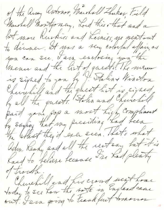 Letter from Harry S. Truman to Margaret Truman