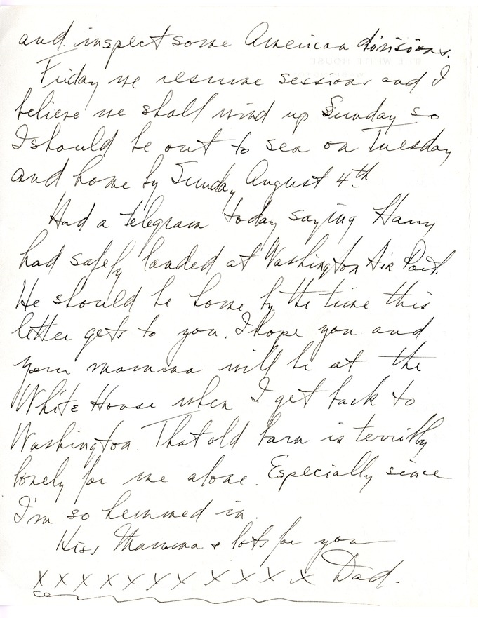 Letter from Harry S. Truman to Margaret Truman