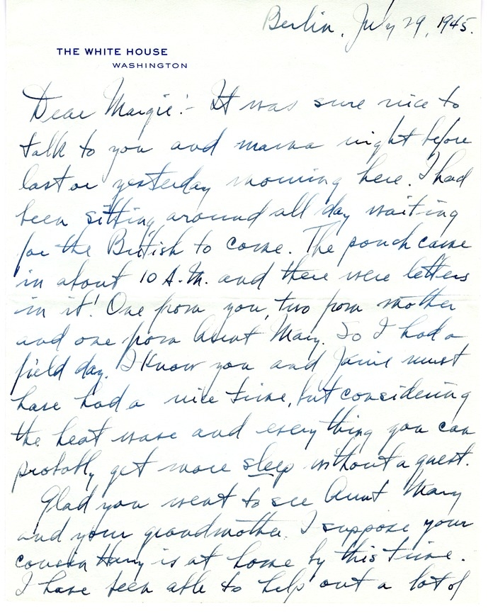 Letter from Harry S. Truman to Margaret Truman