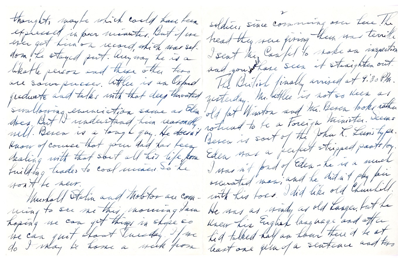 Letter from Harry S. Truman to Margaret Truman