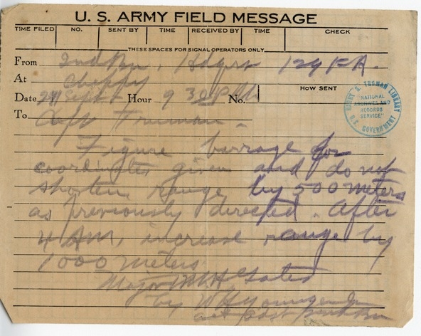 Handwritten Note from W. H. Younger, Jr. to Captain Harry S. Truman