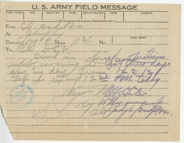 Memorandum from W. H. Younger, Jr. to the Commanding Officers of Batteries D, E, and F