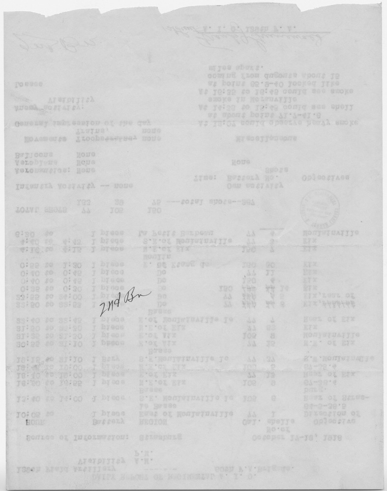Daily Report of Regimental Air Intelligence Officer from First Lieutenant Frank J. Grunewald