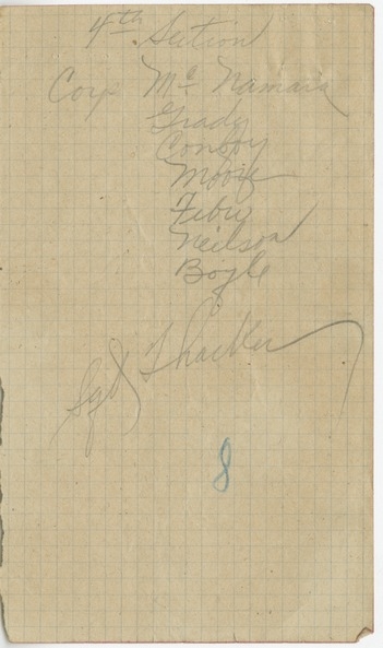 Report, Roster and Soldier Positions of Battery D, 129th Field Artillery, with Handwritten Notes