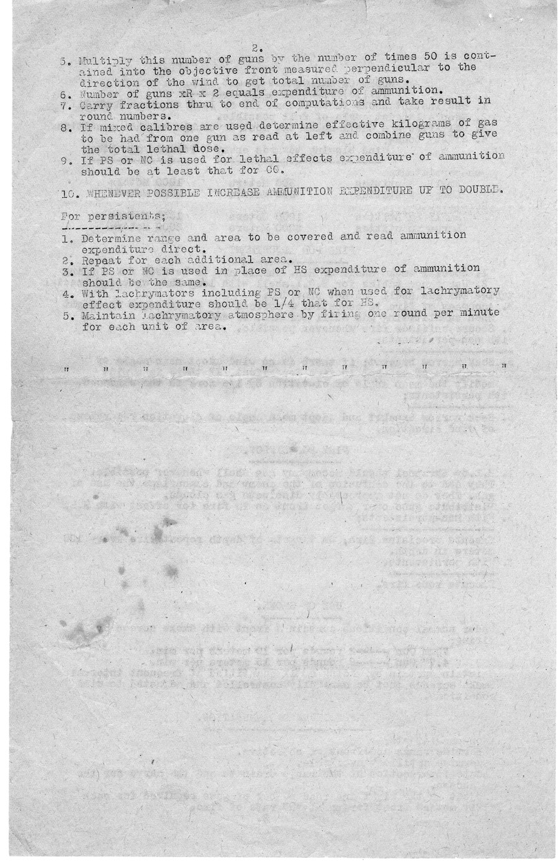 Manual, Notes on Employment of Gas Shell