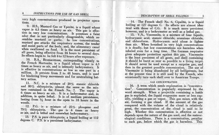 Manual, Notes on Employment of Gas Shell