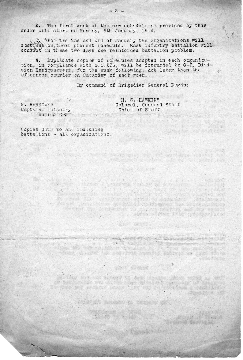 G-3 Memorandum Number 31 from Colonel H. S. Hawkins