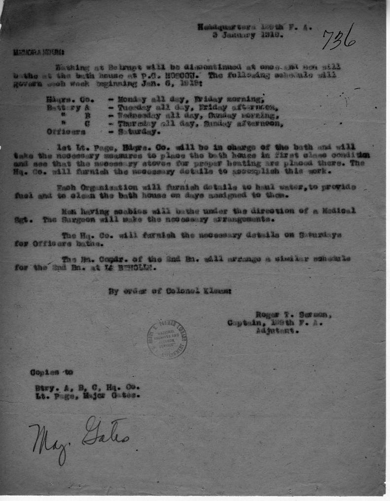 Memorandum from Captain Roger T. Sermon