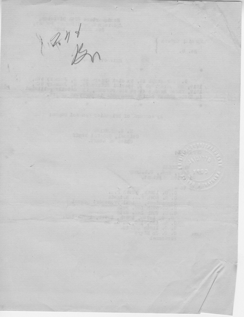 Special Orders Number 8 Extract, from Colonel H. S. Hawkins
