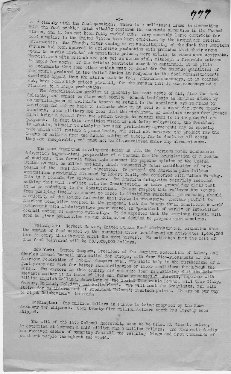 Report, Press Received by Radio