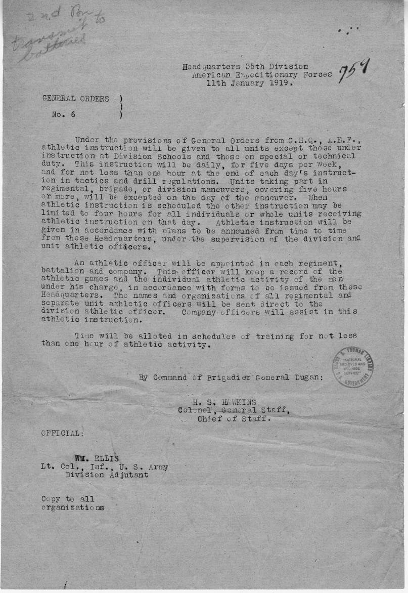 General Orders Number 6 from Colonel H. S. Hawkins