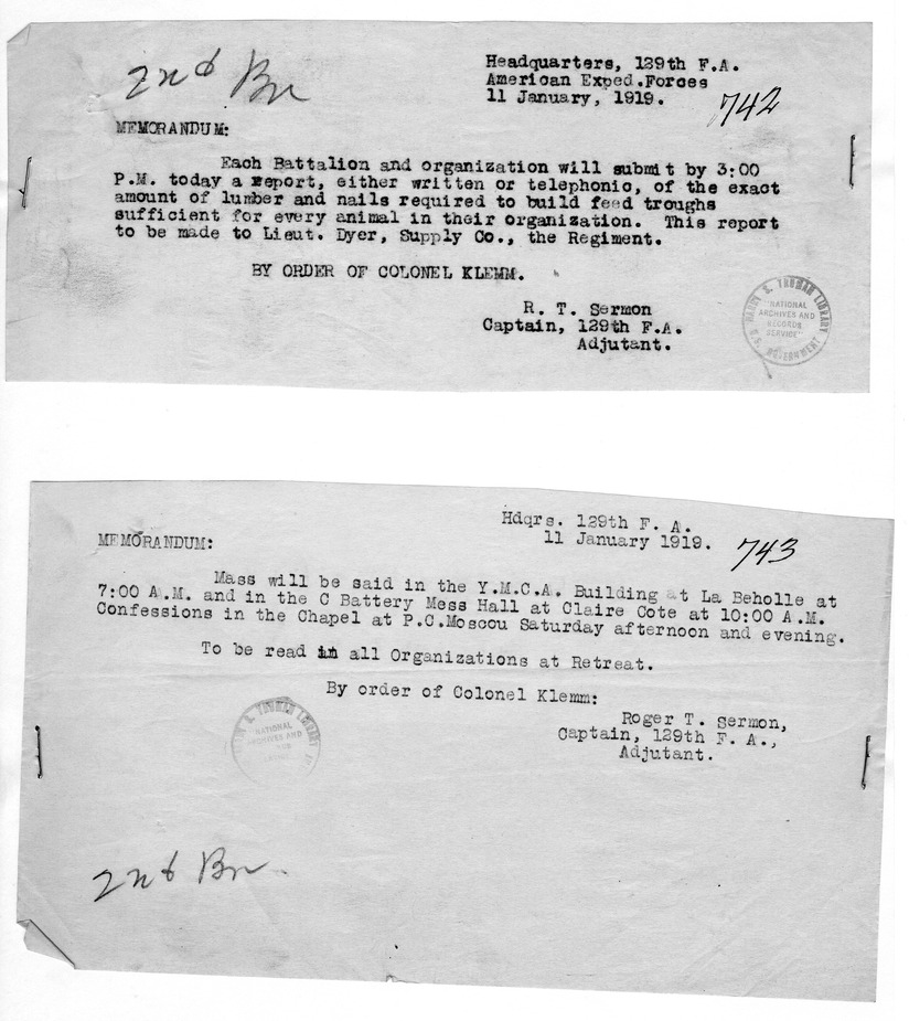 Memorandum from Captain Roger T. Sermon