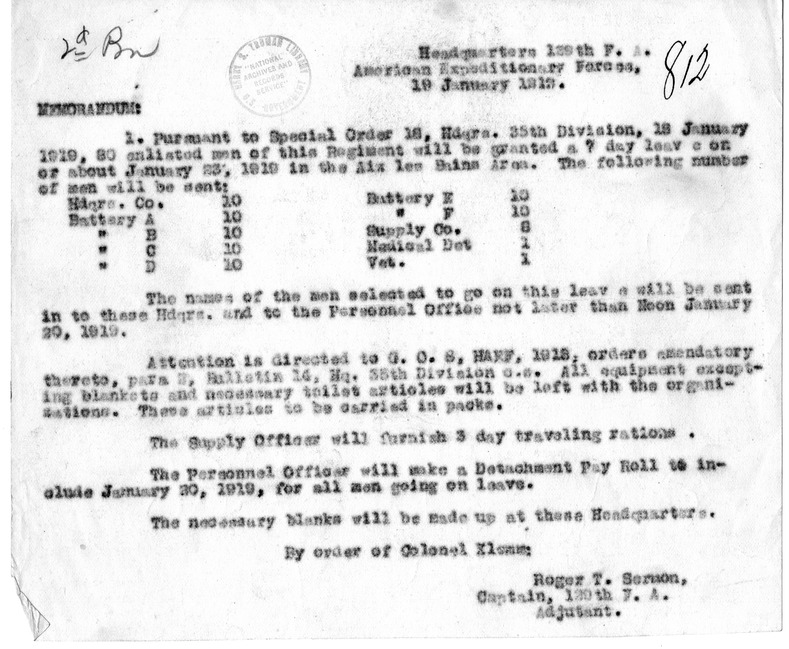 Memorandum from Captain Roger T. Sermon