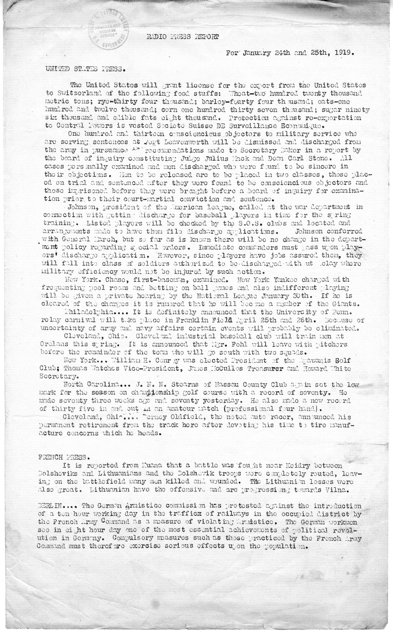 Radio Press Report