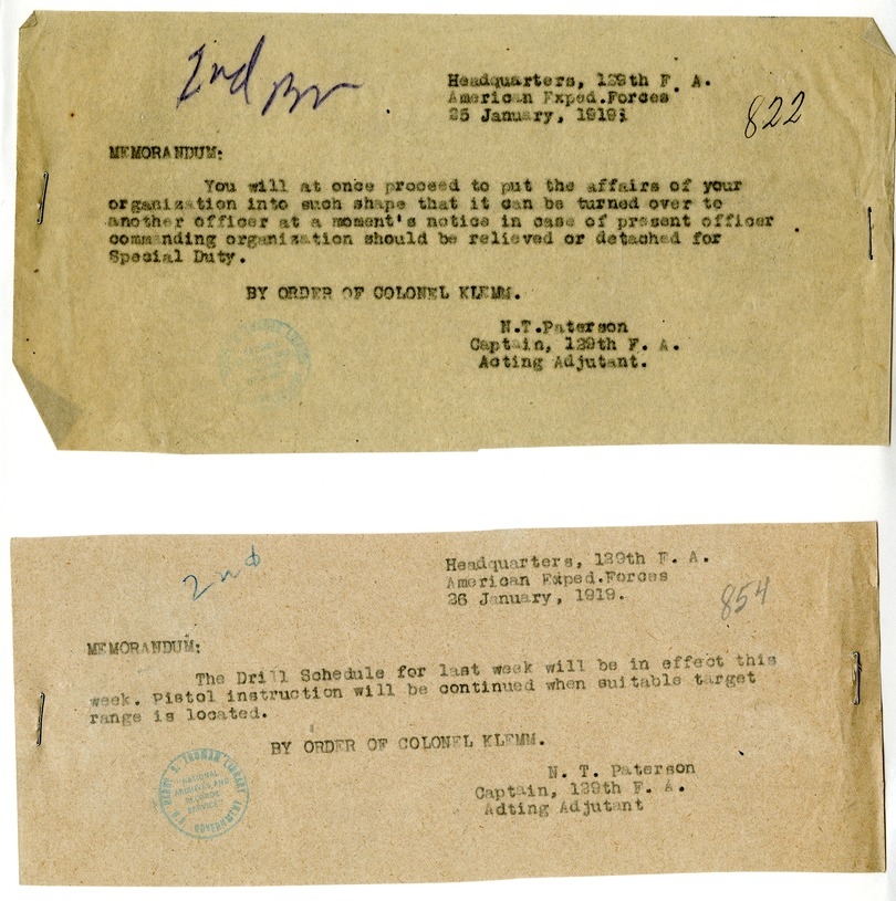 Memorandum by Captain Newell T. Paterson