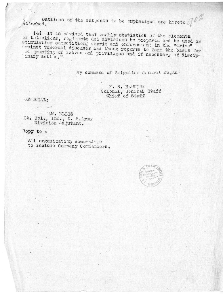 Special Memorandum for the Campaign Against Venereal Diseases