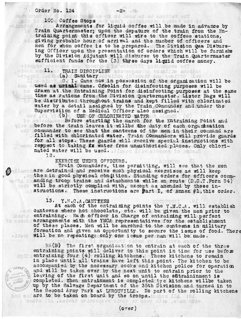 Order Number 24 from Colonel H. S. Hawkins, with Attachments