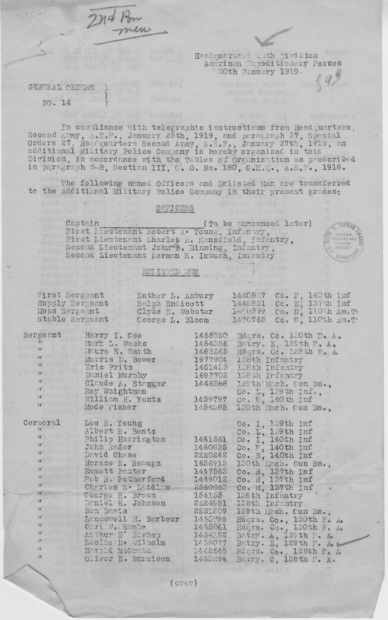 General Orders Number 14 from Colonel H. S. Hawkins