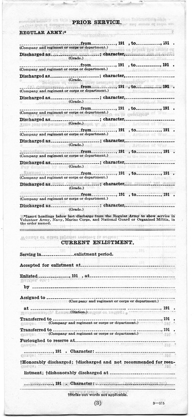 Service Record for Harry S. Truman