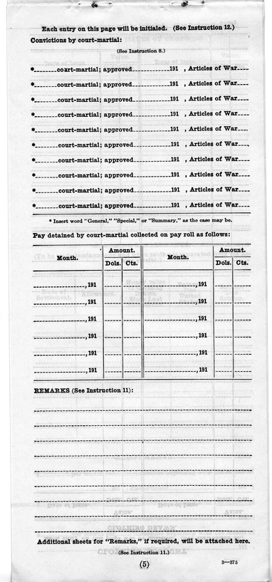 Service Record for Harry S. Truman