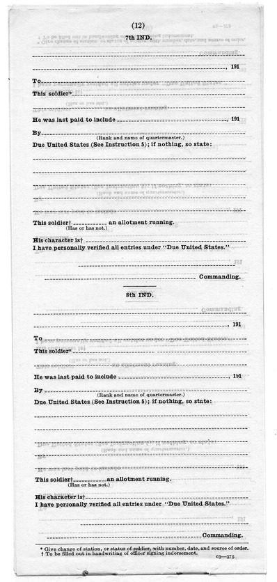 Service Record for Harry S. Truman