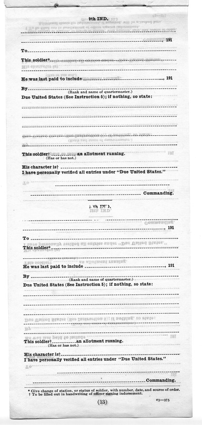 Service Record for Harry S. Truman
