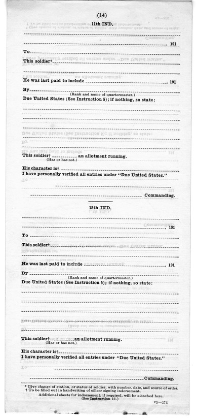Service Record for Harry S. Truman