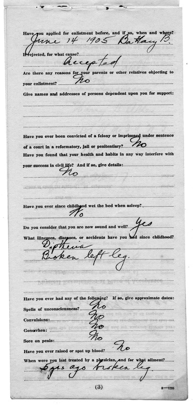 Report Of Physical Examination for Harry S. Truman