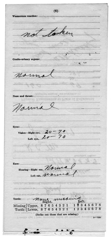 Report Of Physical Examination for Harry S. Truman