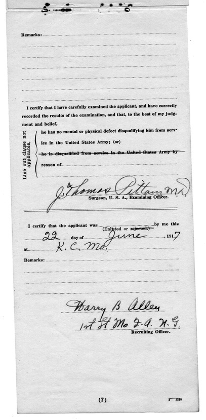 Report Of Physical Examination for Harry S. Truman