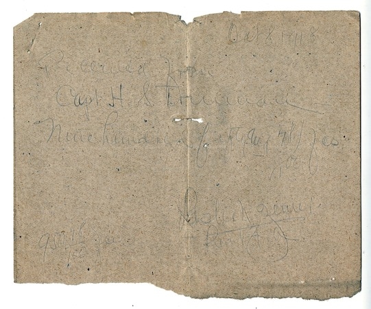 Receipt of Payment from Captain Harry S. Truman to Leslie Zemer