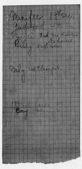 Handwritten Notes for Artillery Barrage
