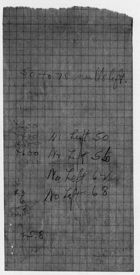 Handwritten Notes for Artillery Barrage