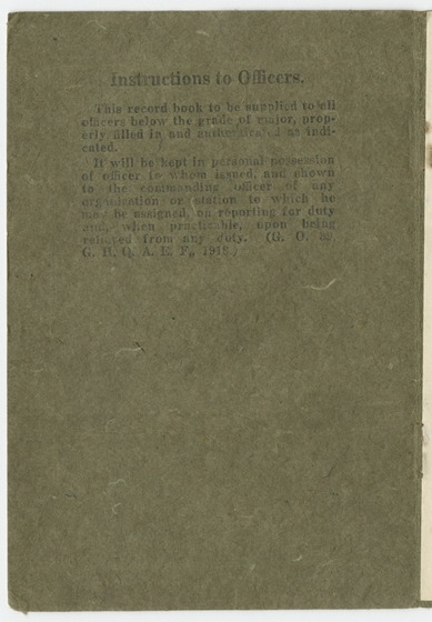 Officer's Record Book, Blank
