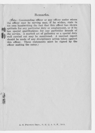 Officer's Record Book, Blank