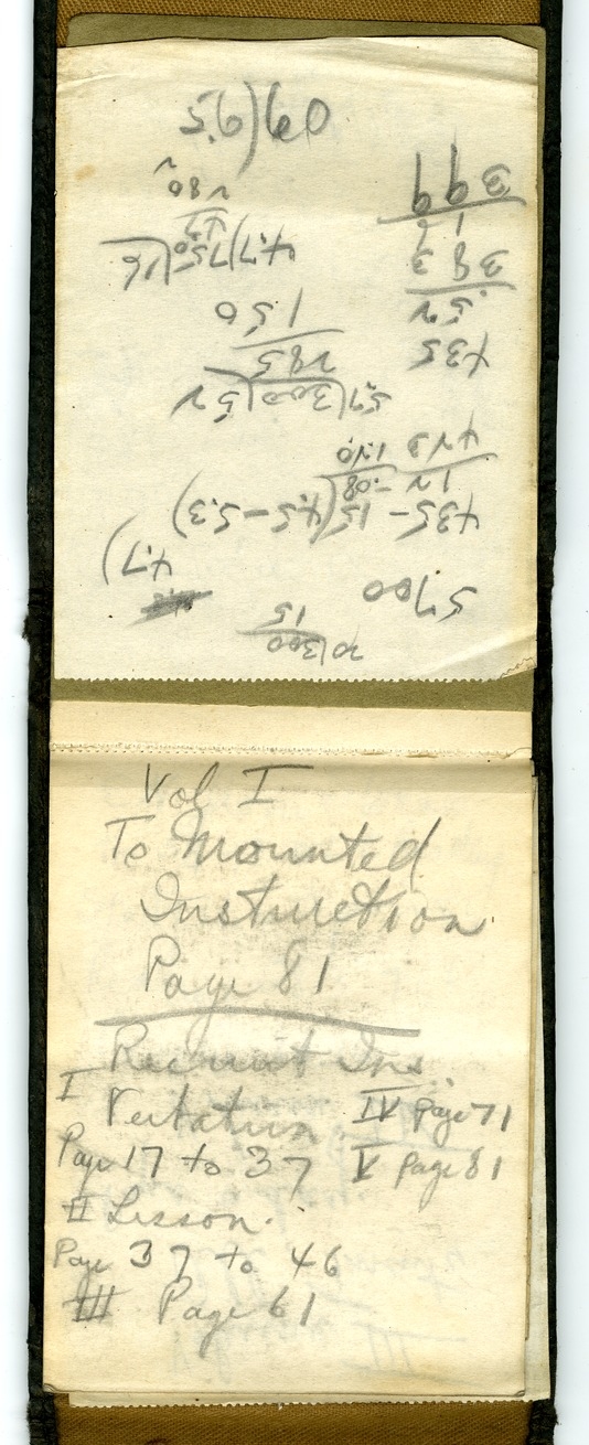 U.S. Army Correspondence Tablet, Notes for Fire and Orientation Course