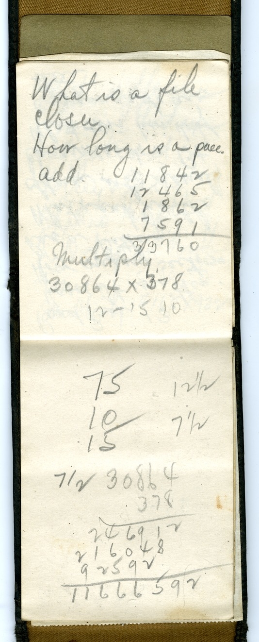 U.S. Army Correspondence Tablet, Notes for Fire and Orientation Course